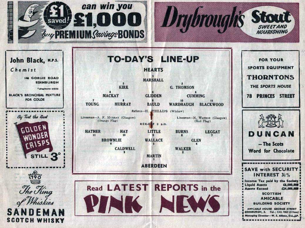 1957101904 Aberdeen 4-0 Tynecastle