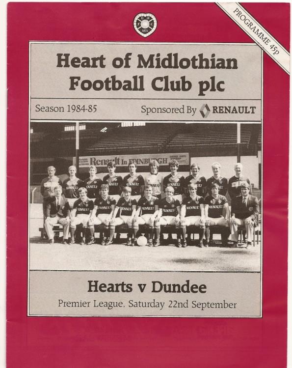 1984092201 Dundee 0-2 Tynecastle