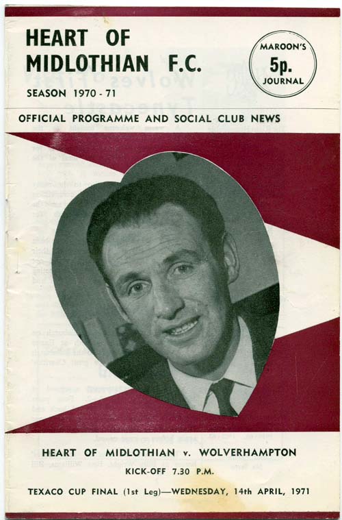 Wed 14 Apr 1971  Hearts 1  Wolves 3 