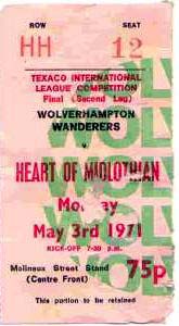 Mon 03 May 1971  Wolves 0  Hearts 1 