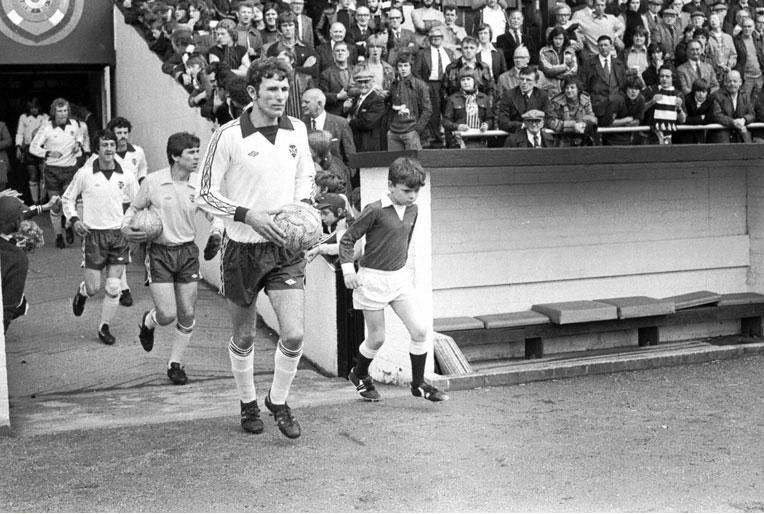 John Gallacher walks onto pitch 1977