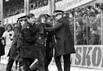Police remove Hibs fans from the ground Derby at ER in March 1979