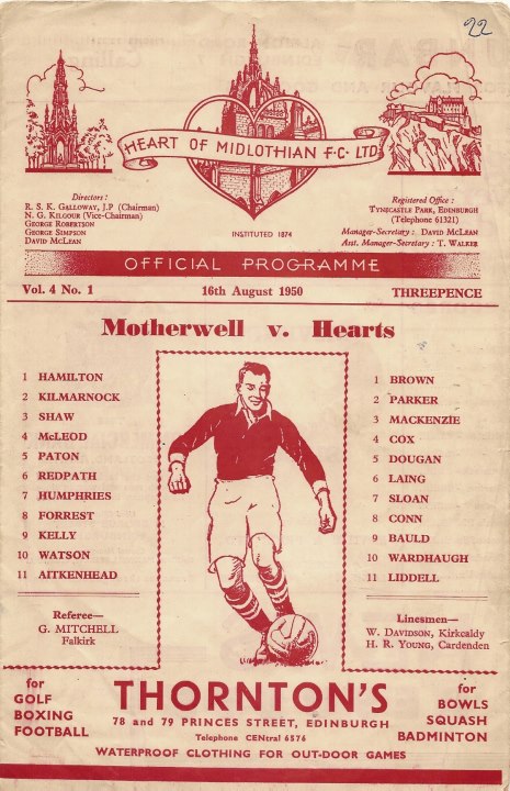 1950081601 Motherwell 4-1 Tynecastle