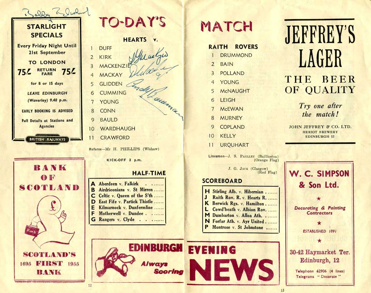 1956042811 Raith Rovers 7-2 Tynecastle