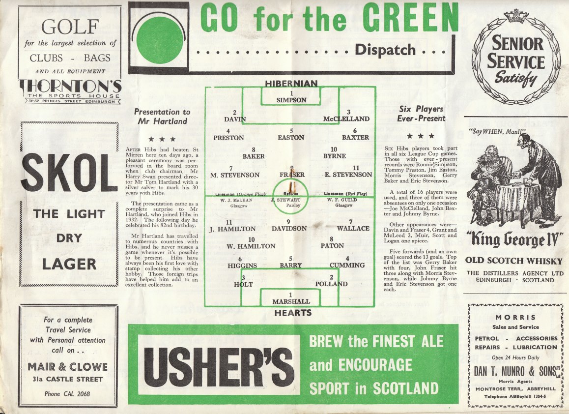 1962090803 Hibernian 4-0 Easter Road