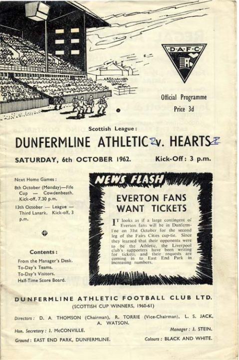 1962100601 Dunfermline Athletic 2-2 East End Park