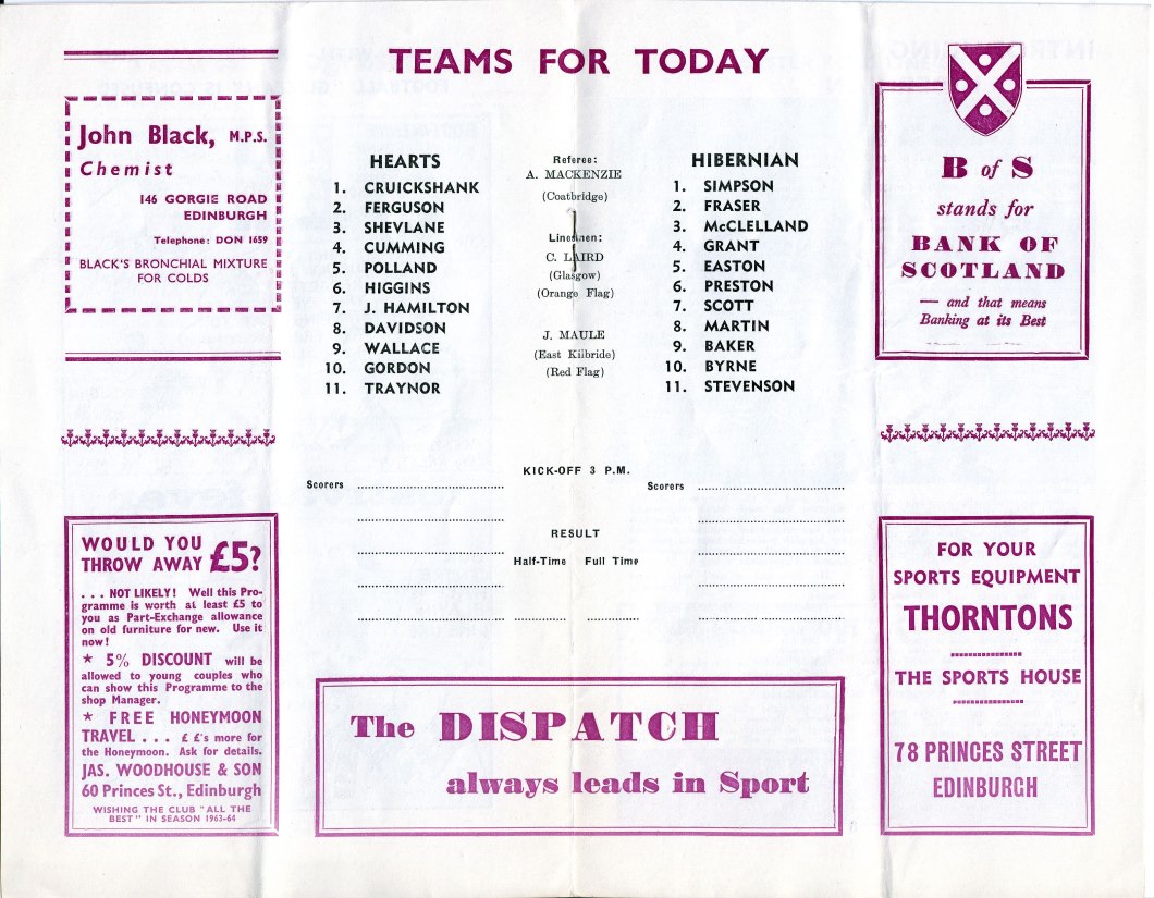 1963090704 Hibernian 4-2 Tynecastle