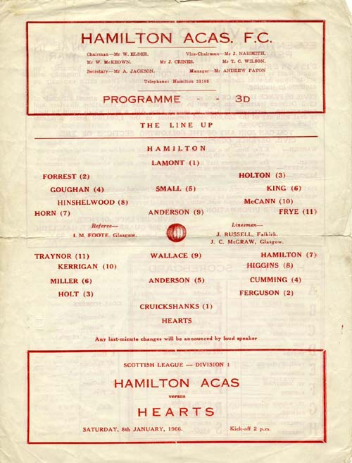 1966010801 Hamilton Accies 1-0 Douglas Park