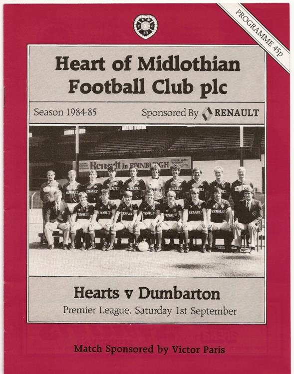 1984090101 Dumbarton 1-0 Tynecastle