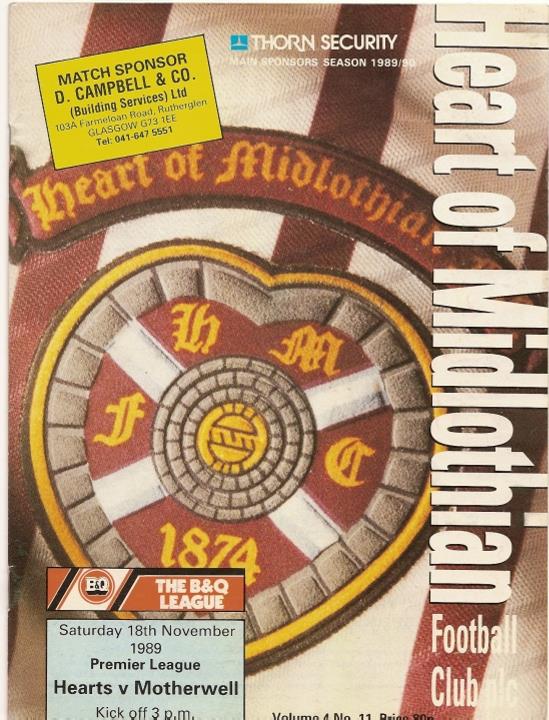 1989111801 Motherwell 3-0 Tynecastle