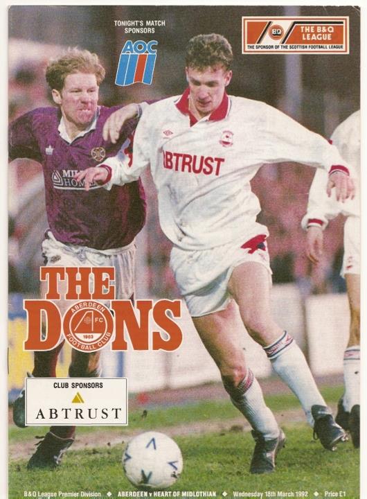 1992031801 Aberdeen 0-2 Pittodrie