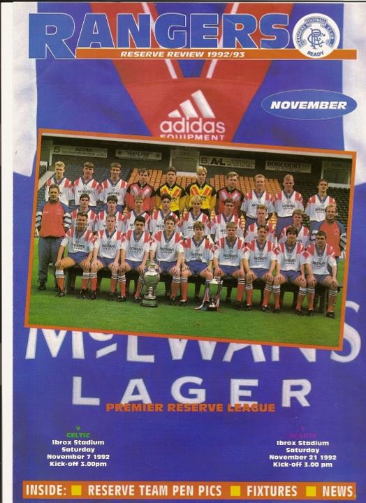 1992110701 Rangers Reserves Ibrox