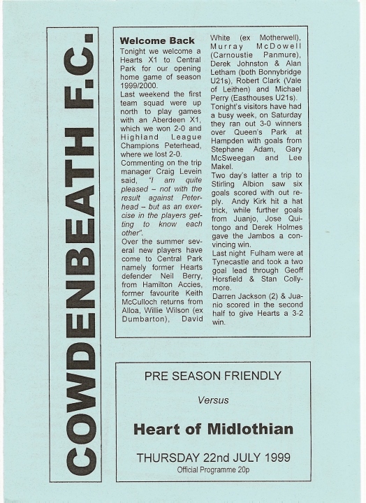 1999072201 Cowdenbeath vs Hearts XI Central Park