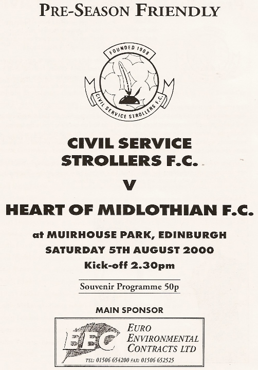 2000080501 Civil Service Strollers vs Hearts XI Muirhouse Park