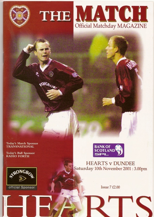 2001111001 Dundee 2-0 Tynecastle