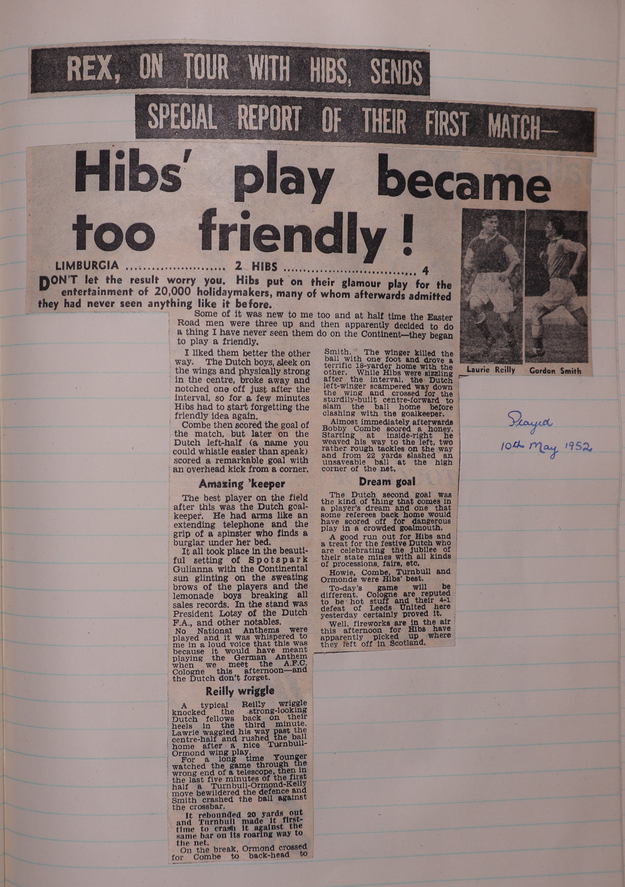 1952-05-10_Limburgia_2-4_Hibernian_Friendly