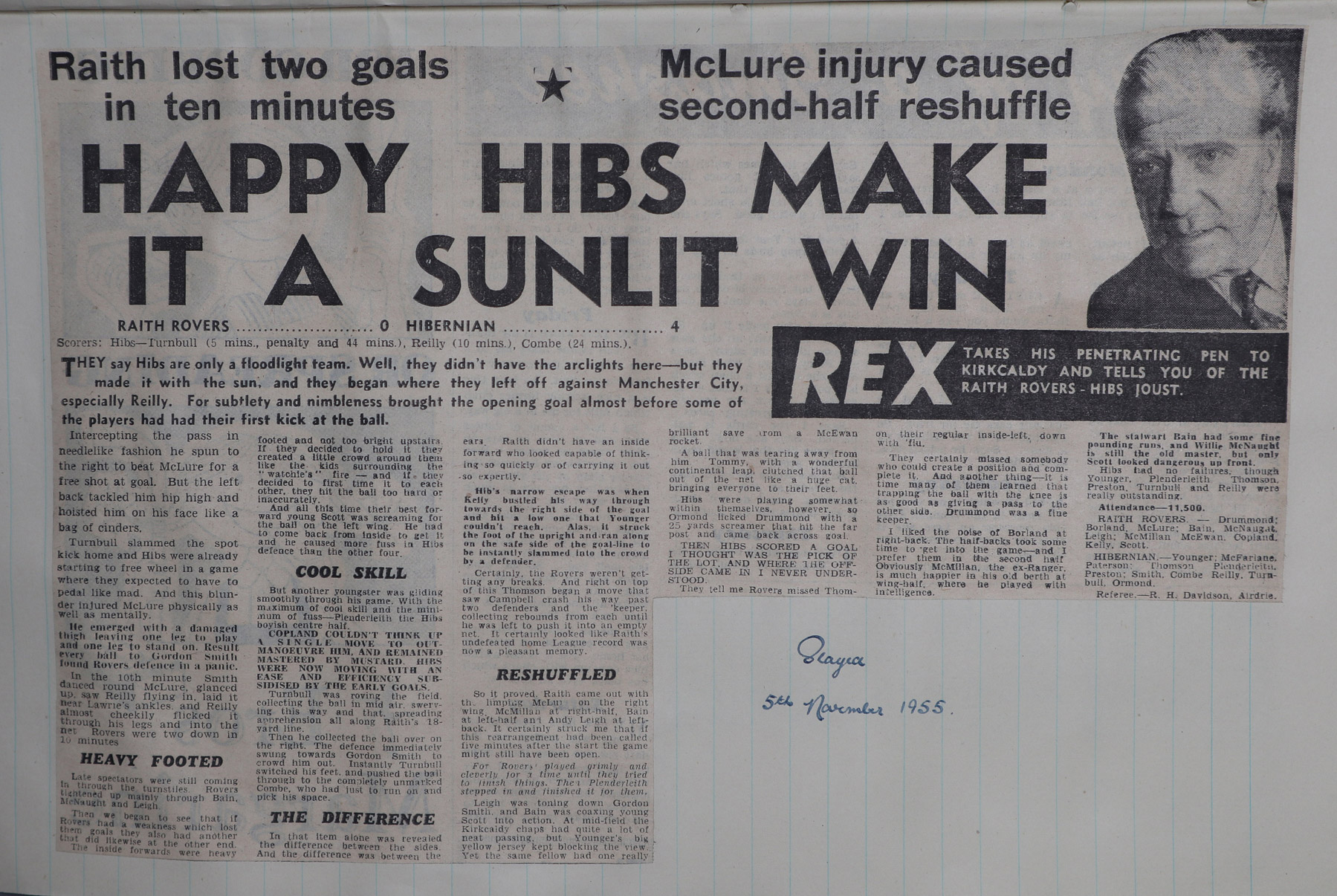 1955-11-05_Raith_Rovers_0-4_Hibernian_L1