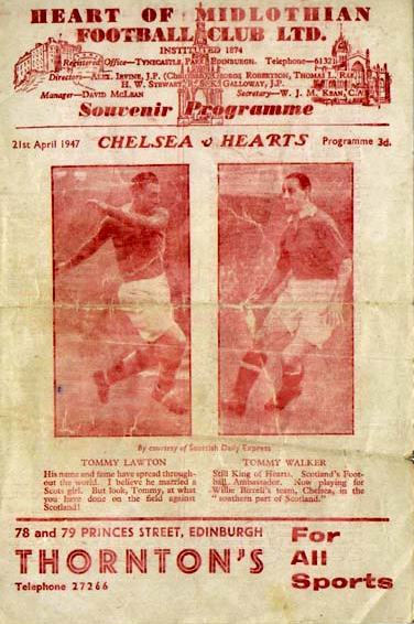 Mon 21 Apr 1947  Hearts 1  Chelsea 4 