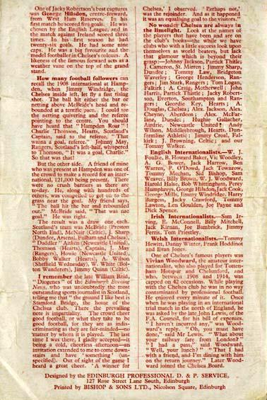 Mon 21 Apr 1947  Hearts 1  Chelsea 4 