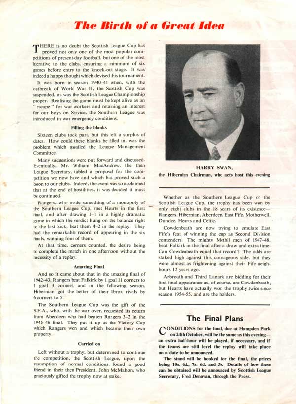 Wed 07 Oct 1959  Hearts 9  Cowdenbeath 3 