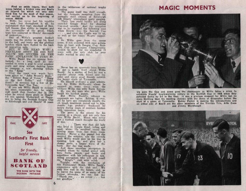 Mon 05 Nov 1962  Hearts 2  Sheffield United 2 