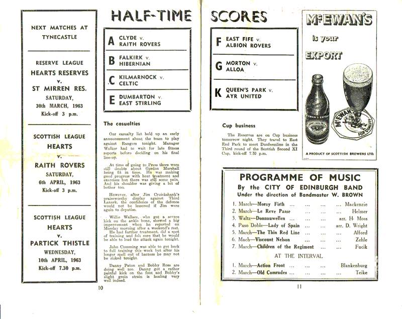 Wed 27 Mar 1963  Hearts 0  Rangers 5 