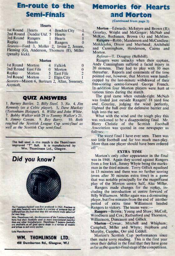 Sat 30 Mar 1968  Hearts 1  Morton 1 