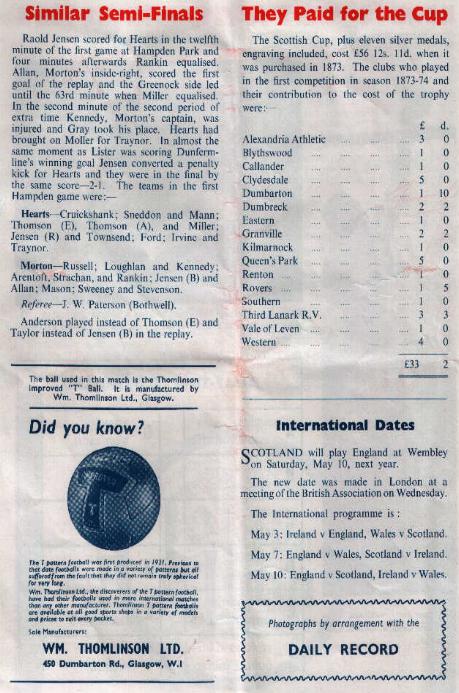 Sat 27 Apr 1968  Hearts 1  Dunfermline Athletic 3 