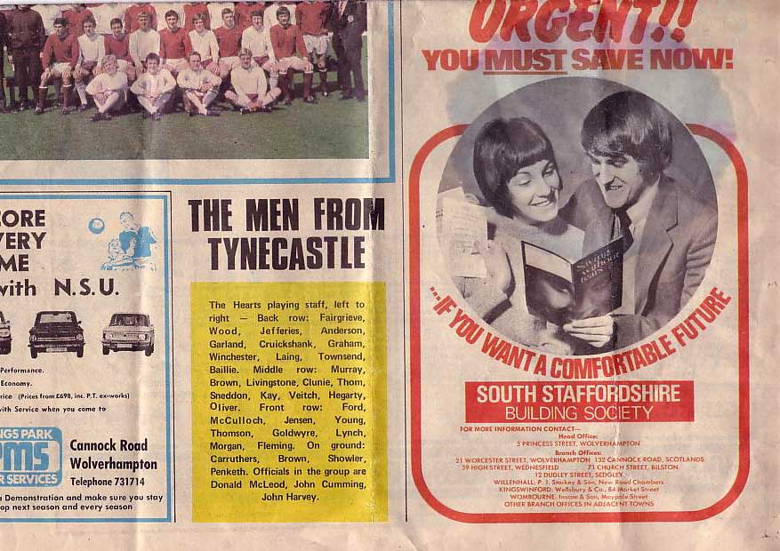 Mon 03 May 1971  Wolves 0  Hearts 1 