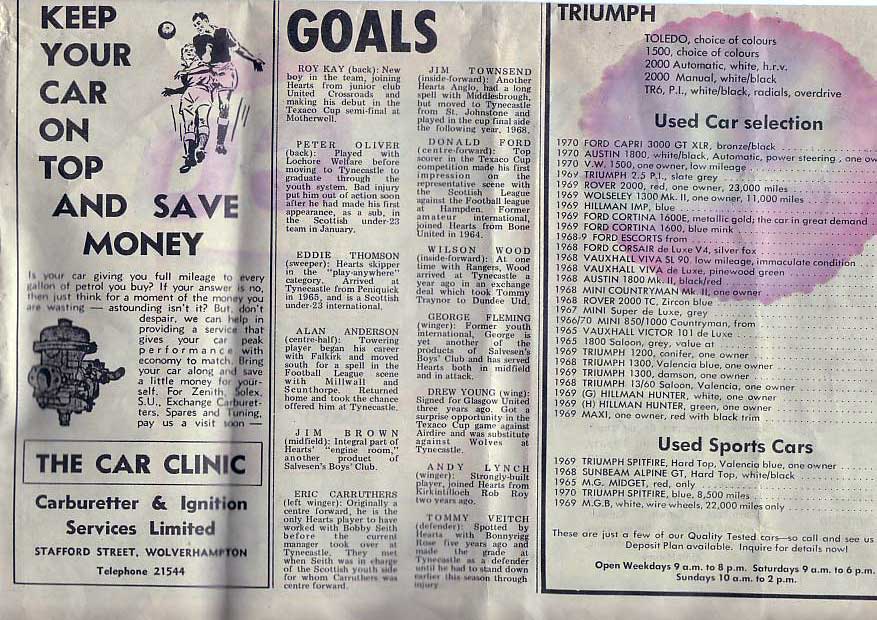 Mon 03 May 1971  Wolves 0  Hearts 1 