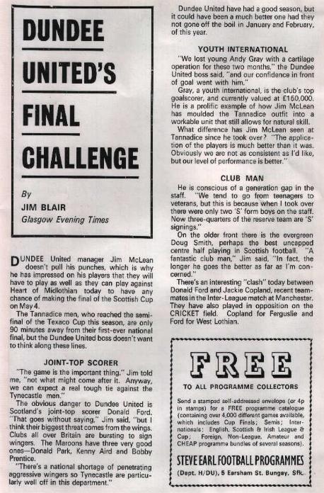 Sat 06 Apr 1974  Hearts 1  Dundee United 1 