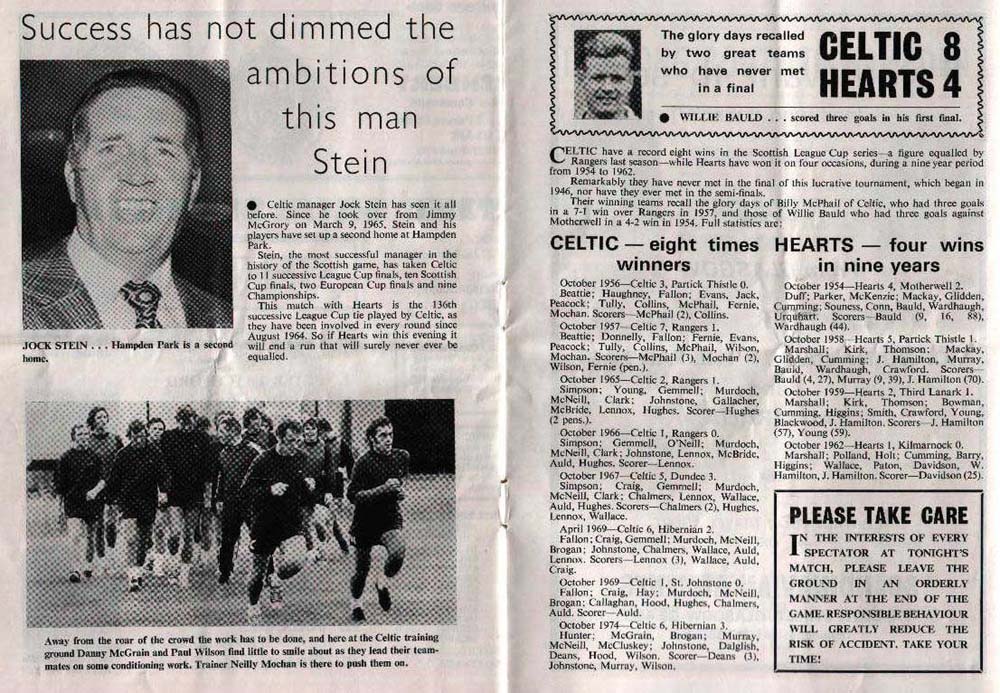 Mon 25 Oct 1976  Hearts 1  Celtic 2 
