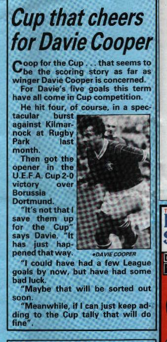 Wed 27 Oct 1982  Rangers 2  Hearts 0 