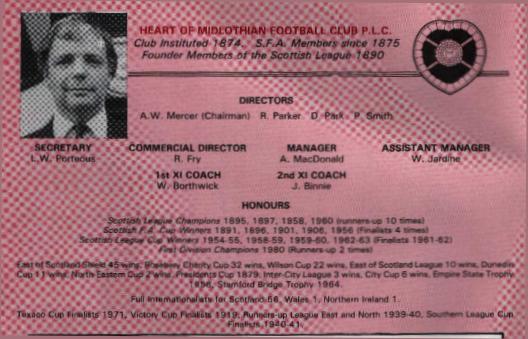 Wed 26 Sep 1984  Hearts 1  Dundee United 2 
