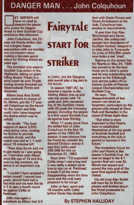 Sat 11 Apr 1987  Hearts 1  St Mirren 2 