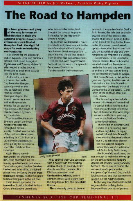 Sat 08 Apr 1995  Hearts 0  Airdrieonians 1 