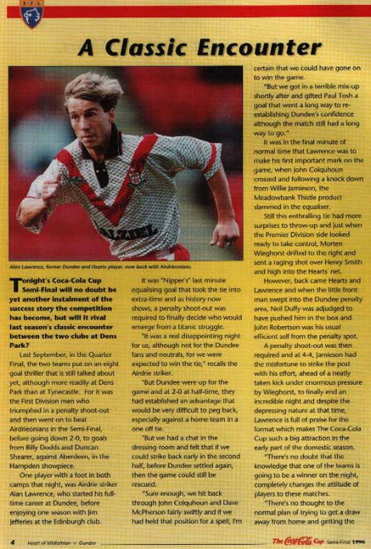 Wed 23 Oct 1996  Hearts 3  Dundee 1 