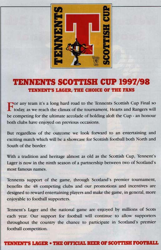 Sat 16 May 1998  Hearts 2  Rangers 1 