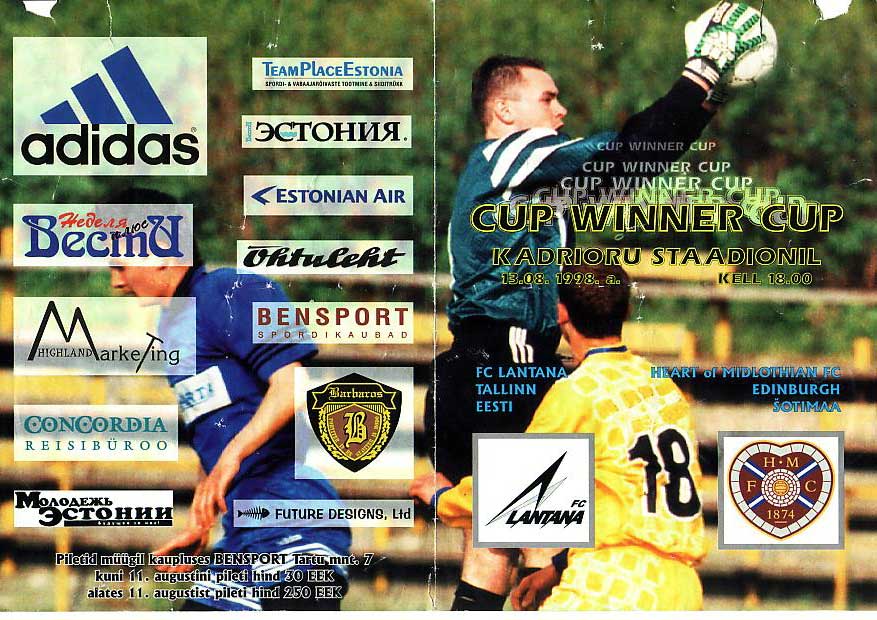 Thu 13 Aug 1998  Lantana 0  Hearts 1 