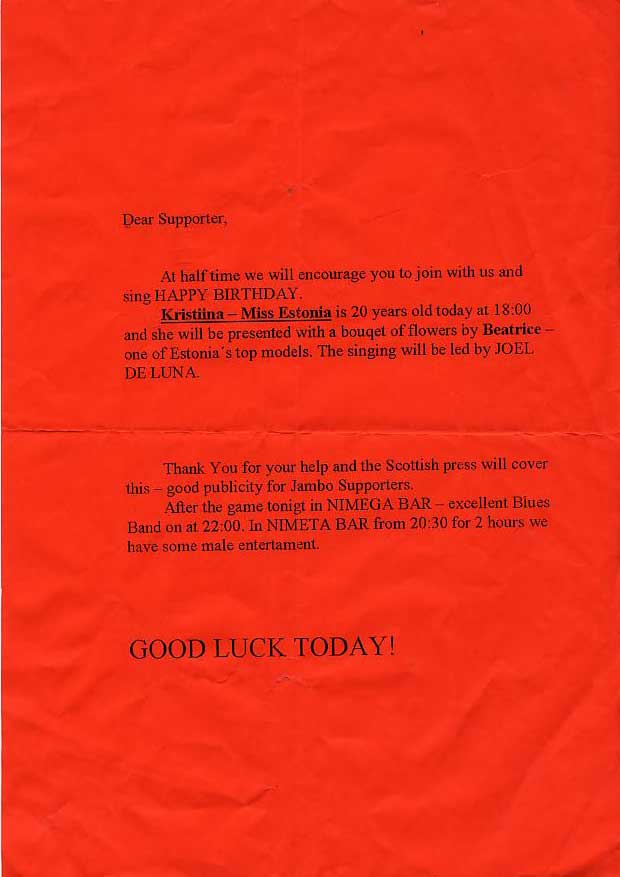 Thu 13 Aug 1998  Lantana 0  Hearts 1 
