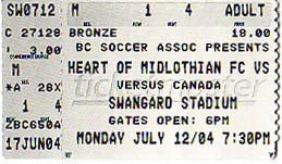 Mon 12 Jul 2004  Canada B 1  Hearts 1 